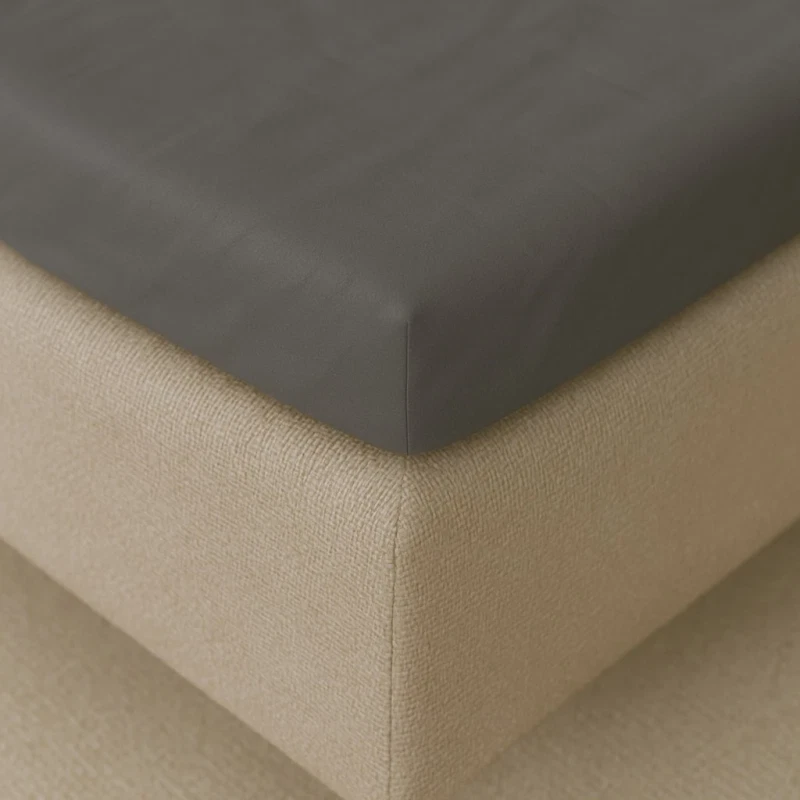 Kuvertlagen 220x220 cm - bomuldssatin TC400 - Supreme - antracit - Luna Denmark